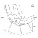 Ver imagem 3 de Poltrona de Couro Legítimo Costela com Puff