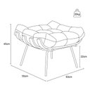 Ver imagem 4 de Poltrona de Couro Legítimo Costela com Puff