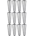 Ver imagem 1 de Kit 12 Pés de Metal 30 CM Hairpin Legs Mesa de Canto Rack e Puffs Preto