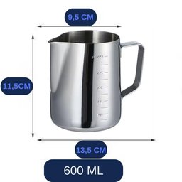 Kit 2 Jarras Barista Inox 350+600 Ml Café Leite - 4