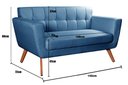 Ver imagem 3 de Namoradeira Sofá Bruna Moderna Decoração Sala Recepção Azul