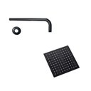 Ver imagem 2 de Ducha Chuveiro Slim Inox Quadrado 20x20 Suporte Parede Preto Fosco Banheiro Area Externa Piscina