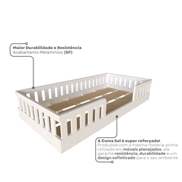 Cama Infantil Montessoriana Solteiro Sol - 5