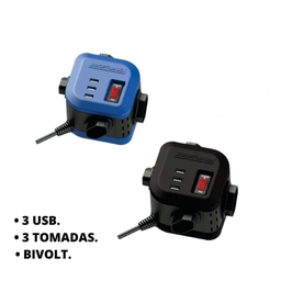 Filtro Torre 4 Tomadas - Cabo Eletrico - Preto - Com Usb - 4