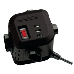 Filtro Torre 4 Tomadas - Cabo Eletrico - Preto - Com Usb - 1