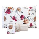 Ver imagem 1 de Jogo De Lençol Estampado Casal King 03 Peças Flores Palha