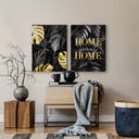 Ver imagem 7 de Kit 2 Quadros Decorativos Folhagem Home Sweet Home Black 50x70cm