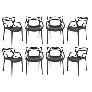 Kit 8 Cadeira Allegra Preta Sala de Jantar e Cozinha