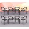 Kit 8 Cadeira Allegra Preta Sala de Jantar e Cozinha - 2