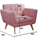 Ver imagem 3 de Poltrona Decorativa Bruna Sala de Estar Quarto Recepção Rosa