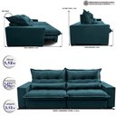 Ver imagem 2 de Sofa Retrátil e Reclinável 3,12m com Molas Ensacadas Cama Inbox Soft Tecido Velusoft Petróleo