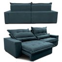 Ver imagem 6 de Sofa Retrátil e Reclinável 3,12m com Molas Ensacadas Cama Inbox Soft Tecido Velusoft Petróleo