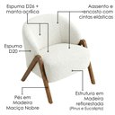 Ver imagem 4 de Poltrona Decorativa Iris Pes Madeira Boucle Tce 1010 Moll