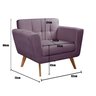 Poltrona Decorativa Bruna Sala de Estar Quarto Recepção - 3