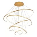 Ver imagem 6 de Lustre Pendente Moderno 5 Anéis Led 188w 3000k Bivolt Dourado