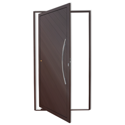 Porta Pivotante Alumínio Lambril Savana c/Puxador D.Marrom Corten 100 Brimak