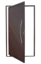 Ver imagem 1 de Porta Pivotante Alumínio Lambril Savana c/Puxador D.Marrom Corten 100 Brimak