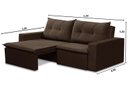 Ver imagem 3 de Sofá Retrátil 2 lugares 1,80m Luana Suede Marrom Madelina Decor