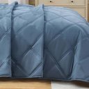 Ver imagem 3 de Kit Cobre Leito Essencial King Micropercal 300 Fios Dupla Face Colcha 3 Peças Azul