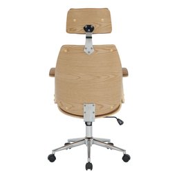 Cadeira de Escritório Presidente Cor Caramelo Ergonômica Executiva Acabamento em Couro Sintético - 7