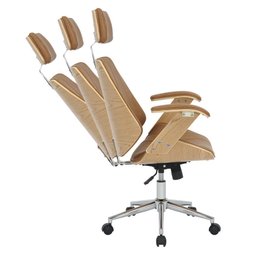 Cadeira de Escritório Presidente Cor Caramelo Ergonômica Executiva Acabamento em Couro Sintético - 6