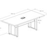 Mesa Reunião 6 Lugares com 1 Caixa de Tomadas Pé Quadro 200x90cm - 13