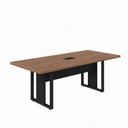 Ver imagem 3 de Mesa Reunião 6 Lugares com 1 Caixa de Tomadas Pé Quadro 200x90cm