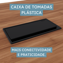 Ver imagem 5 de Mesa Reunião 6 Lugares com 1 Caixa de Tomadas Pé Quadro 200x90cm Yescasa Marrom/Preto