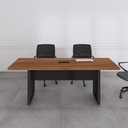 Ver imagem 7 de Mesa Reunião 6 Lugares com 1 Caixa de Tomadas Pé Quadro 200x90cm Yescasa Marrom/Preto