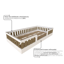 Cama Infantil Montessoriana Solteiro Sol - 5