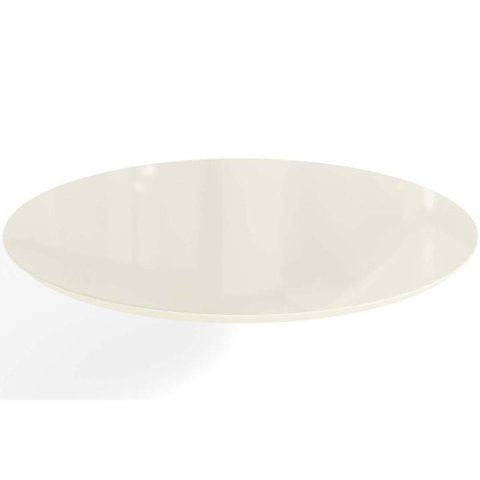 Tampo Mesa Sala de Jantar Madeirado C/vidro Ta43 Redondo 105cm Off White - Kappesberg