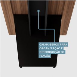Mesa Reunião 6 Lugares com 1 Caixa de Tomadas Pé Painel 200x90cm - 12