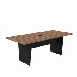 Mesa Reunião 6 Lugares com 1 Caixa de Tomadas Pé Painel 200x90cm - 7