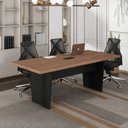 Ver imagem 1 de Mesa Reunião 6 Lugares com 1 Caixa de Tomadas Pé Painel 200x90cm