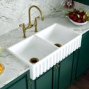 Ver imagem 1 de Cuba Dupla Cozinha Farm Sink Romana 87 cm Estilo Fazenda Avental