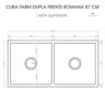 Cuba Dupla Cozinha Farm Sink Romana 87 Cm Estilo Fazenda Avental - 5