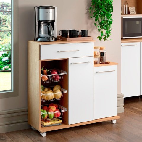 Armário Multiuso com Fruteira 2 Portas e Gaveta