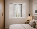 Ver imagem 1 de Janela Veneziana 6 Folhas com Grade Alumínio Branco 120x200 Linha 25 Jade