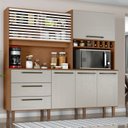 Ver imagem 1 de Armário de Cozinha 6 Portas 3 Gavetas Mega Bege/Cinamomo/Areia