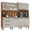Ver imagem 2 de Armário de Cozinha 6 Portas 3 Gavetas Mega Bege/Cinamomo/Areia