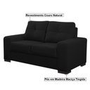 Ver imagem 2 de Sofá 2 Lugares 150cm Turim Couro Preto Fosco