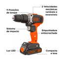 Ver imagem 5 de Parafusadeira/furadeira com Maleta +80 Acessórios 20v - Black&decker