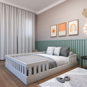 Ver mais imagens de Cama Infantil Montessoriana Casal Sol Branco