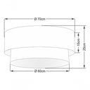 Ver imagem 4 de Plafon Duplo Cilíndrico Vivare Md-3064 Cúpula em Tecido 70x60cm - Bivolt Rustico-bege 127/220v