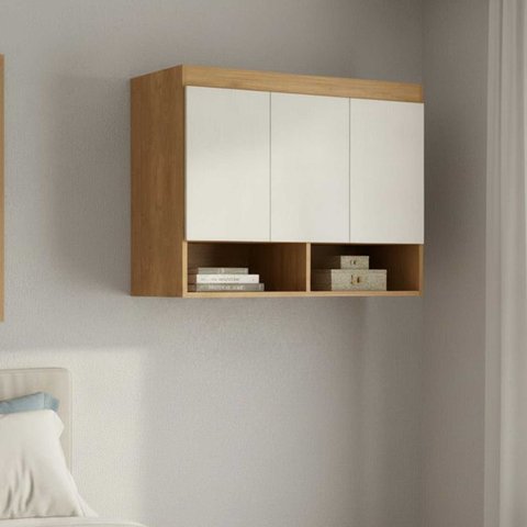 Armário Aéreo Guarda Roupas Solteiro 90cm Selene Soluzione Móveis