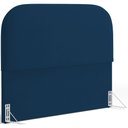 Ver imagem 3 de Cabeceira Cama Box Casal 140cm Lanna com Puff Recamier Doha W01 Suede Azul Marinho - Lyam Decor