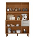 Ver imagem 5 de Armário para Cozinha 6 Portas 2 Gavetas 120cm Bege/Cinamomo/Areia