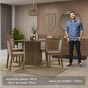 Ver imagem 4 de Conjunto Sala de Jantar Mesa Tampo de Madeira 4 Cadeiras Sheila Madesa