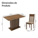 Ver imagem 3 de Conjunto Sala de Jantar Mesa Tampo de Madeira 4 Cadeiras Sheila Madesa