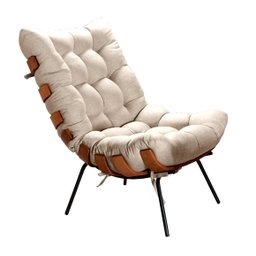 Poltrona Costela com Puff Base Fixa para Sala, Quarto - 4